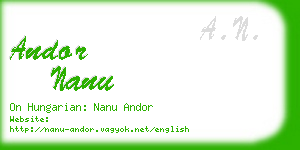 andor nanu business card